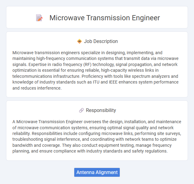 Microwave Transmission Engineer Job Description and Career Detail