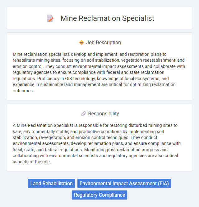 Mine Reclamation Specialist Job Description and Career Detail