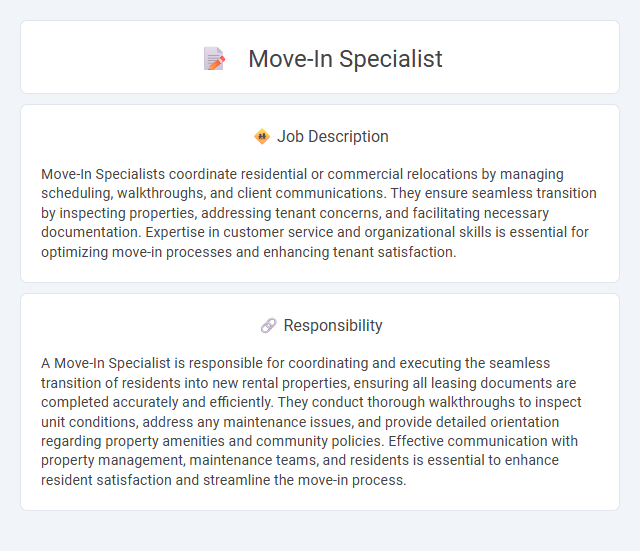 Move-In Specialist Job Description and Career Detail