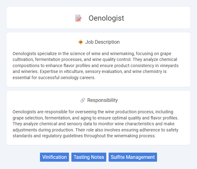 Oenologist Job Description and Career Detail