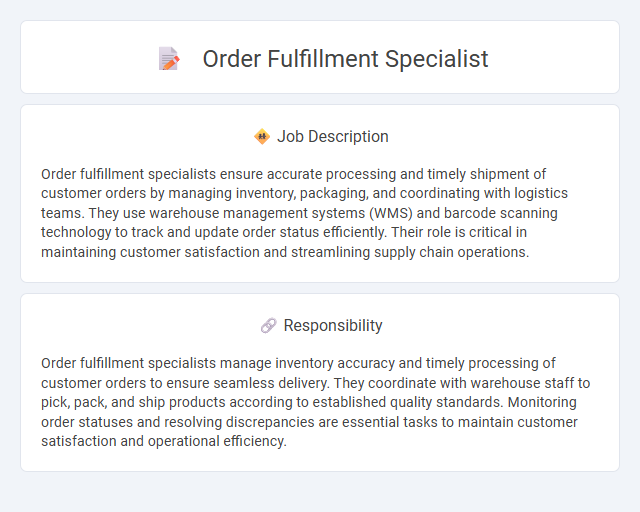 Order Fulfillment Specialist Job Description and Career Detail
