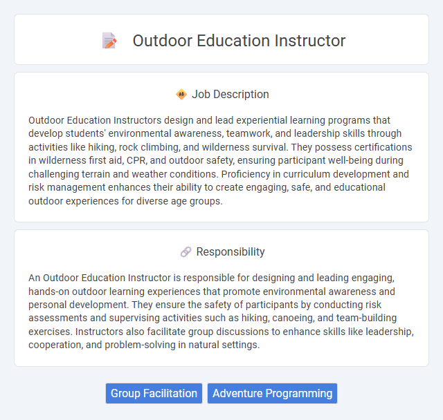 Outdoor Education Instructor Job Description and Career Detail