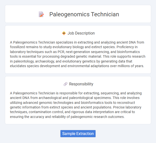 Paleogenomics Technician Job Description and Career Detail