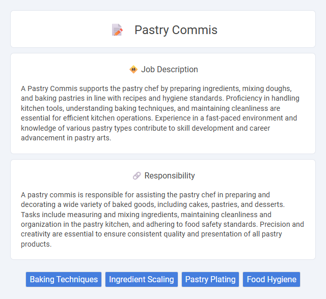 Pastry Commis Job Description and Career Detail