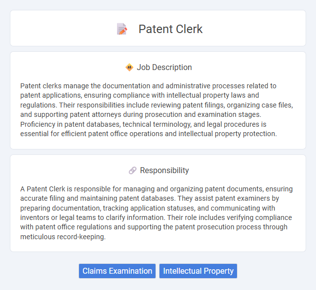 Patent Clerk Job Description and Career Detail