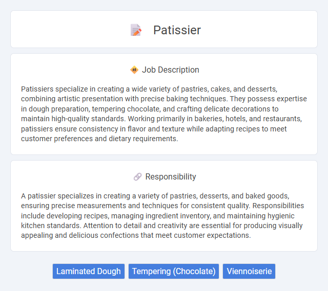 Patissier Job Description and Career Detail