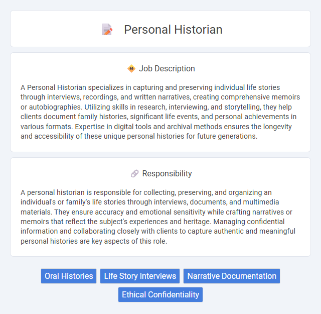 Personal Historian Job Description and Career Detail