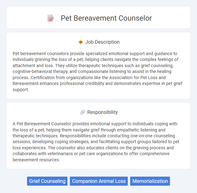 Pet Bereavement Counselor Job Description and Career Detail