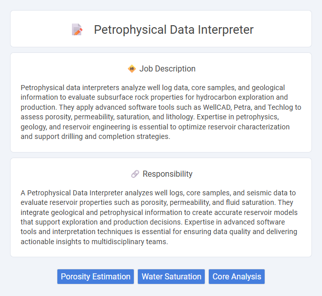 Petrophysical Data Interpreter Job Description and Career Detail