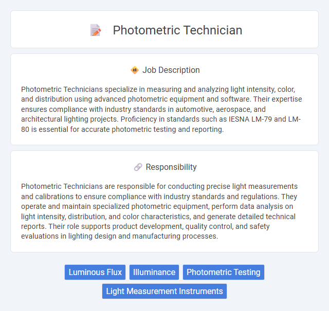 Photometric Technician Job Description and Career Detail