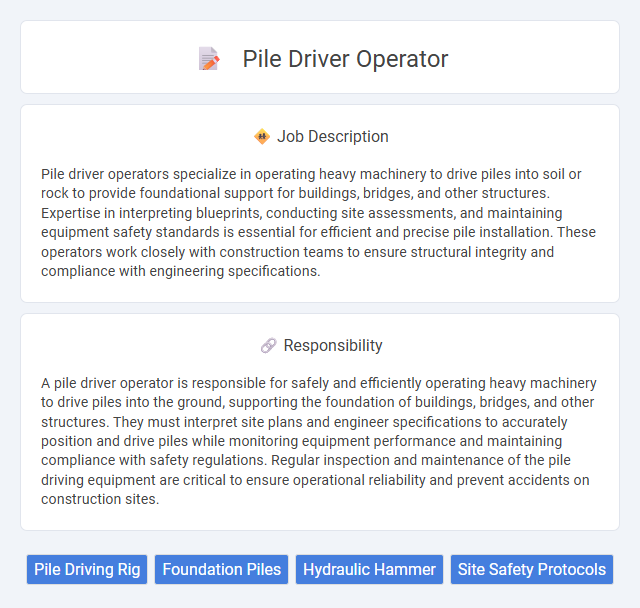 Pile Driver Operator Job Description and Career Detail