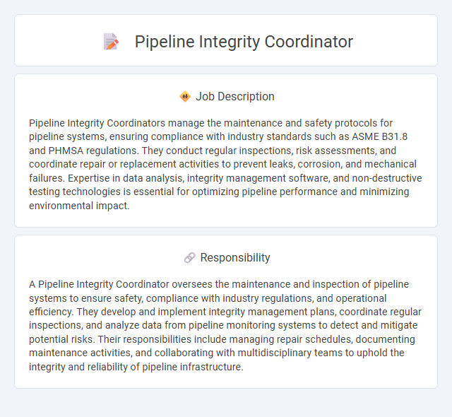 Pipeline Integrity Coordinator Job Description and Career Detail