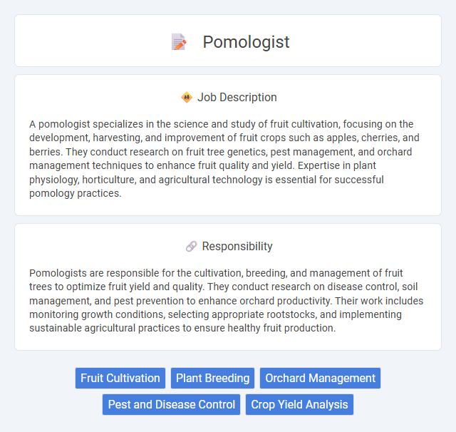 Pomologist Job Description and Career Detail