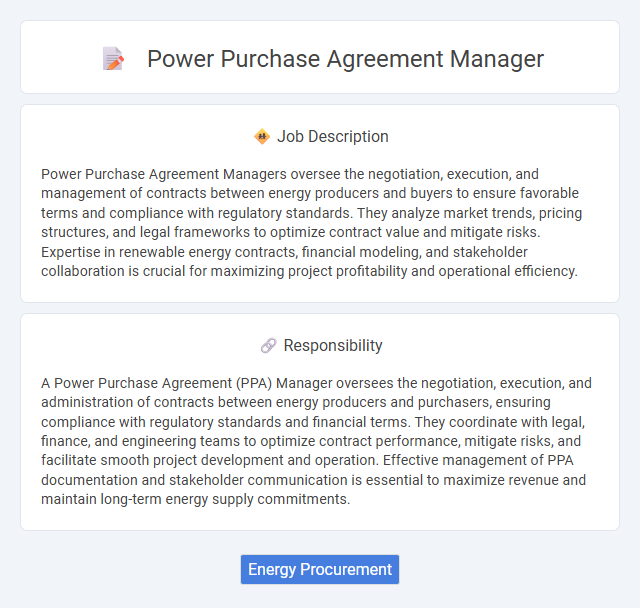 Power Purchase Agreement Manager Job Description and Career Detail