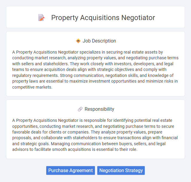 Property Acquisitions Negotiator Job Description and Career Detail