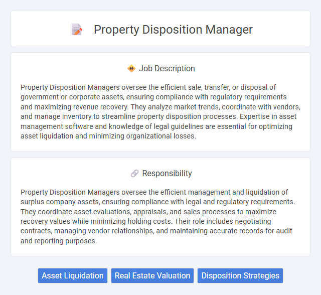 Property Disposition Manager Job Description and Career Detail
