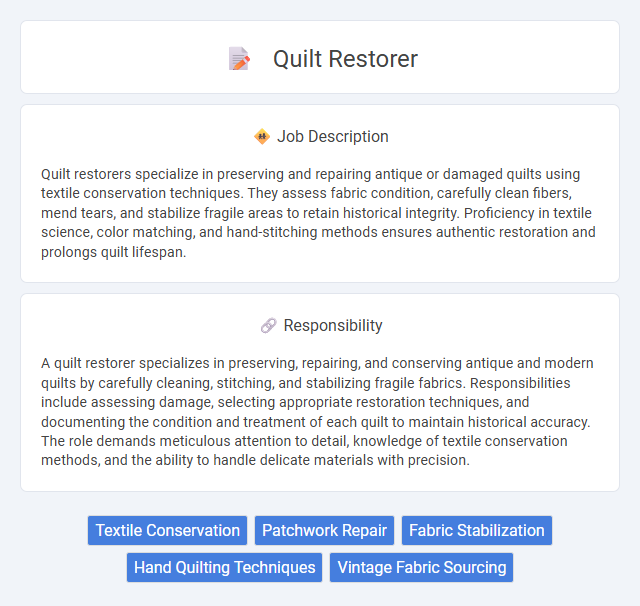 Quilt Restorer Job Description and Career Detail