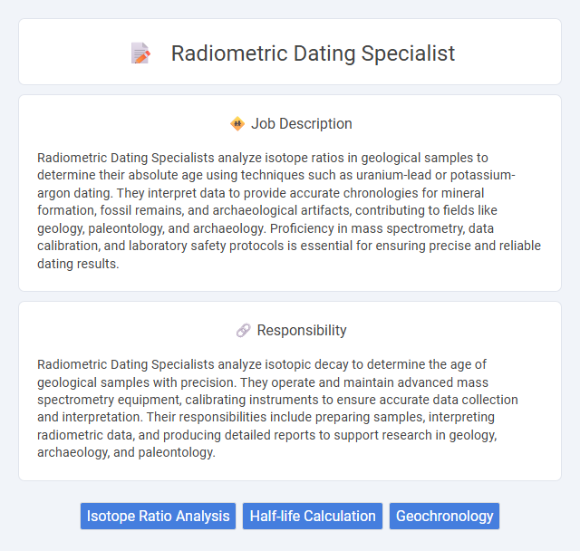 Radiometric Dating Specialist Job Description and Career Detail