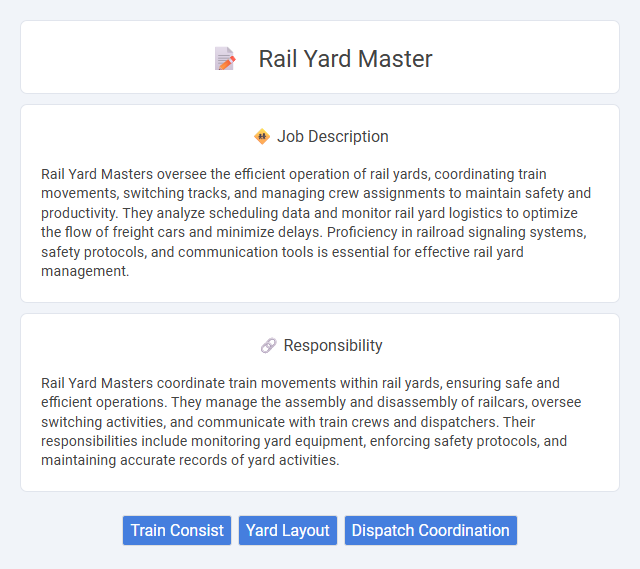 Rail Yard Master Job Description and Career Detail