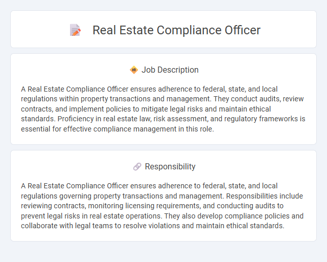 Real Estate Compliance Officer Job Description and Career Detail