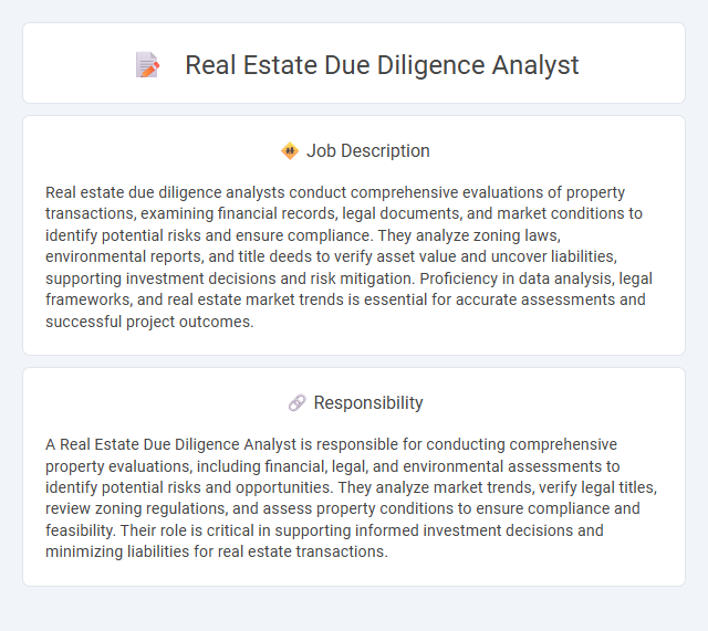 Real Estate Due Diligence Analyst Job Description and Career Detail