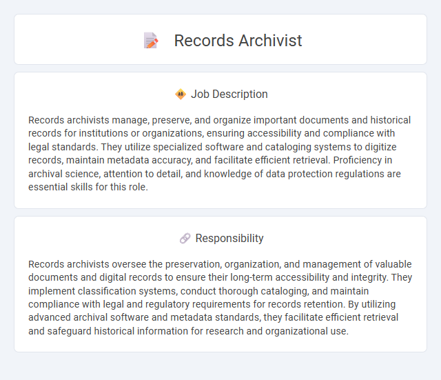 Records Archivist Job Description and Career Detail