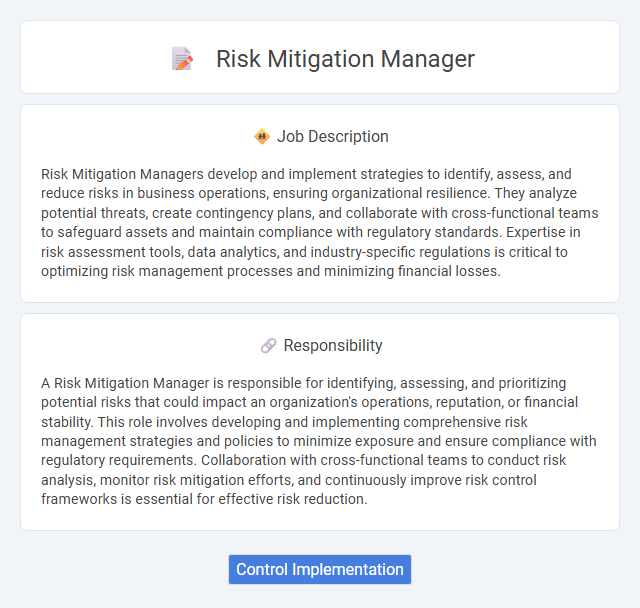 Risk Mitigation Manager Job Description and Career Detail