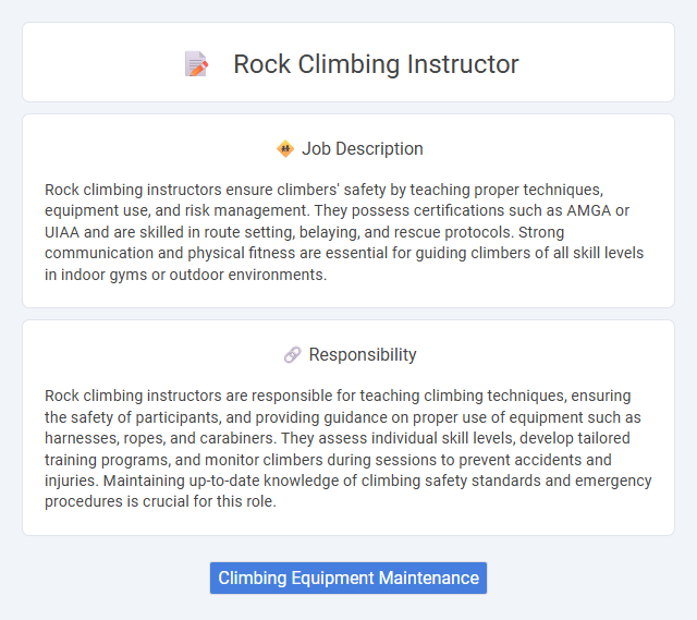 Rock Climbing Instructor Job Description and Career Detail