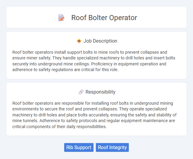 Roof Bolter Operator Job Description and Career Detail