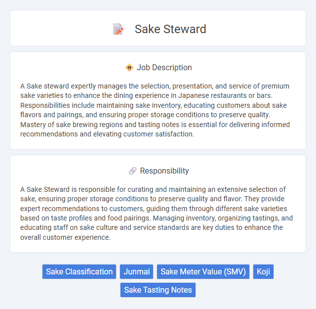 Sake Steward Job Description and Career Detail