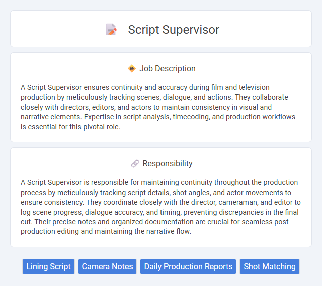 Script Supervisor Job Description and Career Detail