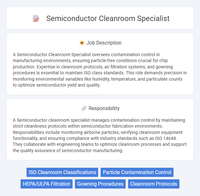 Semiconductor Cleanroom Specialist Job Description and Career Detail