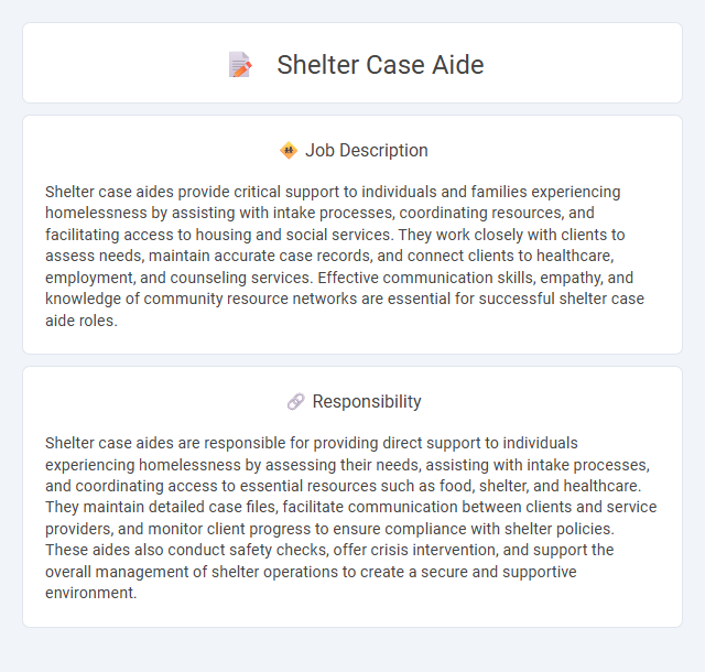 Shelter Case Aide Job Description and Career Detail