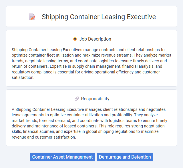 Shipping Container Leasing Executive Job Description and Career Detail