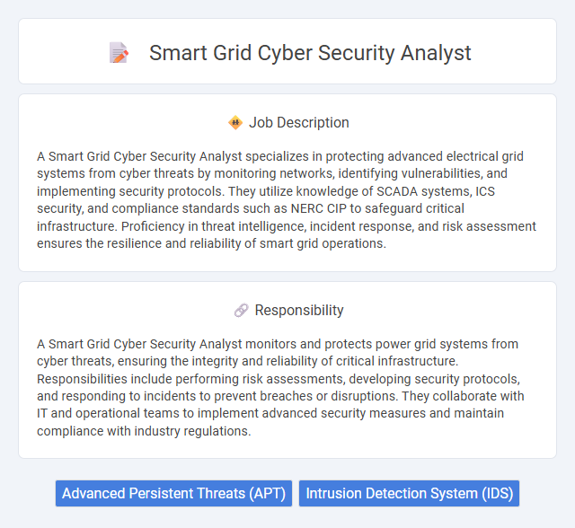 Smart Grid Cyber Security Analyst Job Description and Career Detail