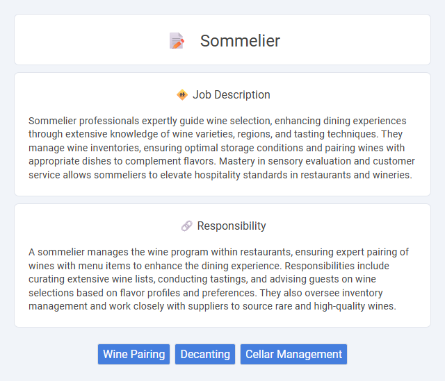 Sommelier Job Description and Career Detail