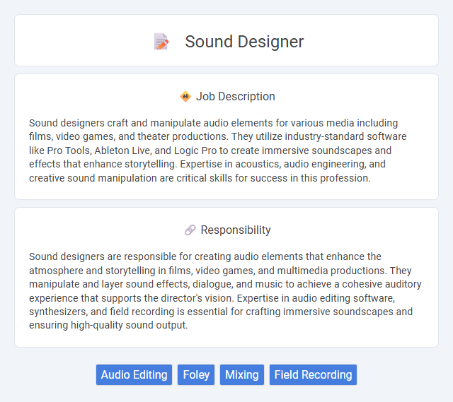 Sound Designer Job Description and Career Detail