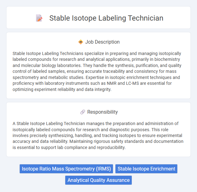 Stable Isotope Labeling Technician Job Description and Career Detail
