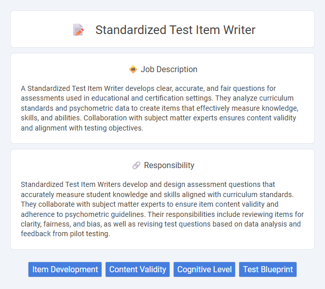 Standardized Test Item Writer Job Description and Career Detail