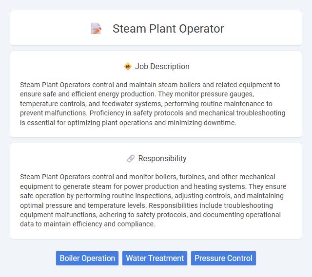 Steam Plant Operator Job Description and Career Detail