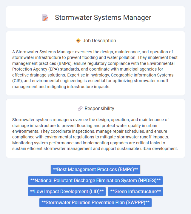 Stormwater Systems Manager Job Description and Career Detail
