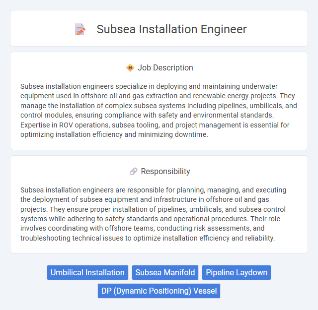 Subsea Installation Engineer Job Description and Career Detail