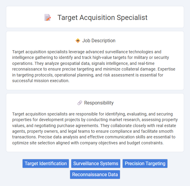 Target Acquisition Specialist Job Description and Career Detail