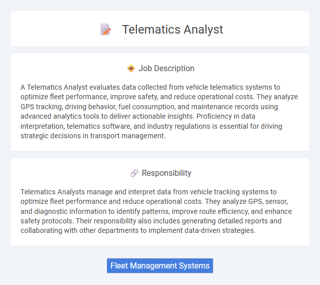 Telematics Analyst Job Description and Career Detail