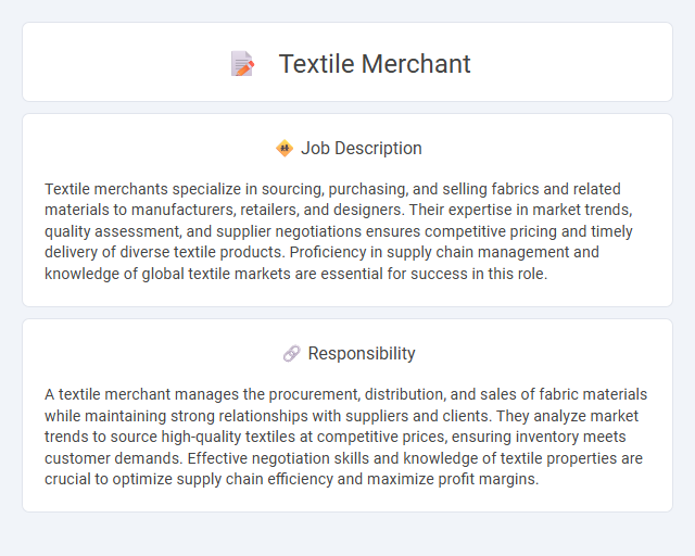 Textile Merchant Job Description and Career Detail