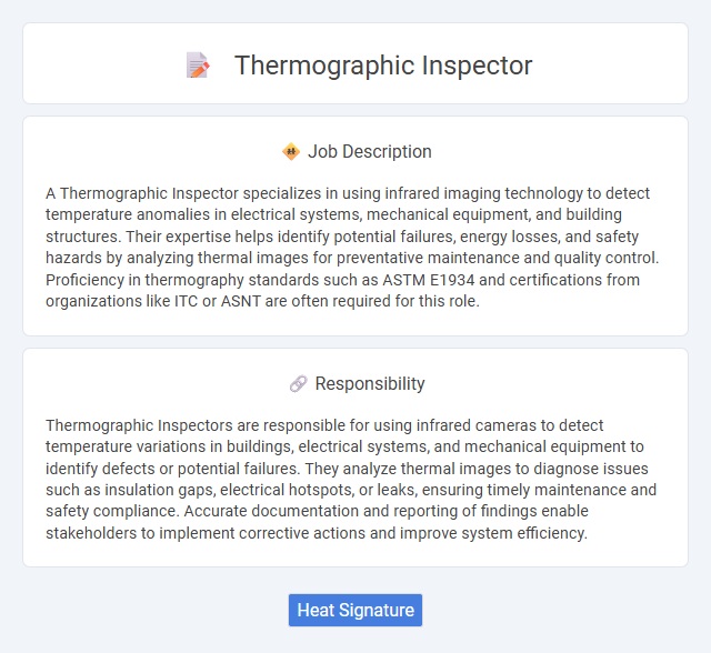 Thermographic Inspector Job Description and Career Detail