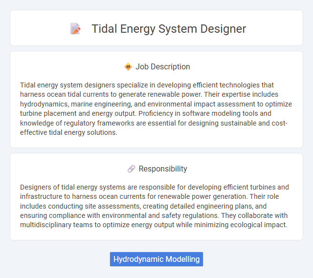 Tidal Energy System Designer Job Description and Career Detail