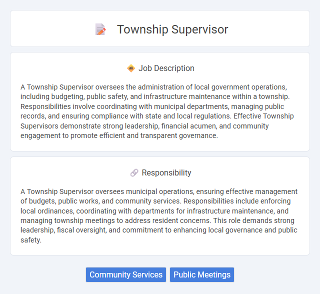Township Supervisor Job Description and Career Detail