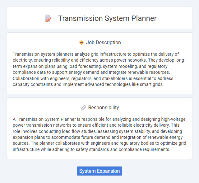 Transmission System Planner Job Description and Career Detail