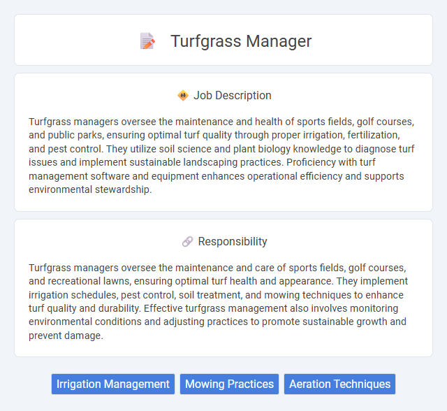 Turfgrass Manager Job Description and Career Detail
